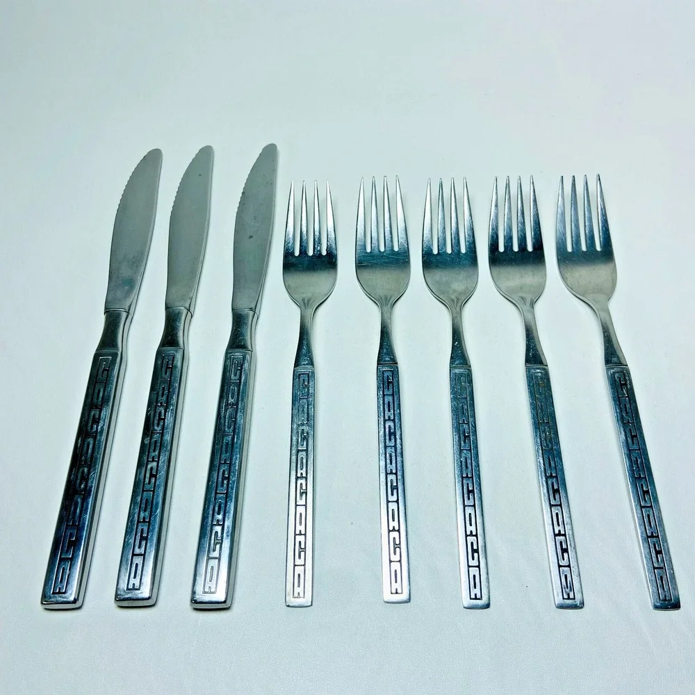 Continental Airlines by Oneida CACACACA Stainless Flatware VTG Forks‎ Knives